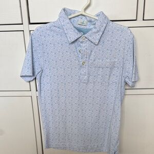Blue Patterned Kids Polo Shirt
